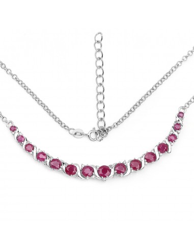 5.09 Carat Genuine Ruby and White Diamond .925 Sterling Silver Necklace votre restaurant rapide dans 