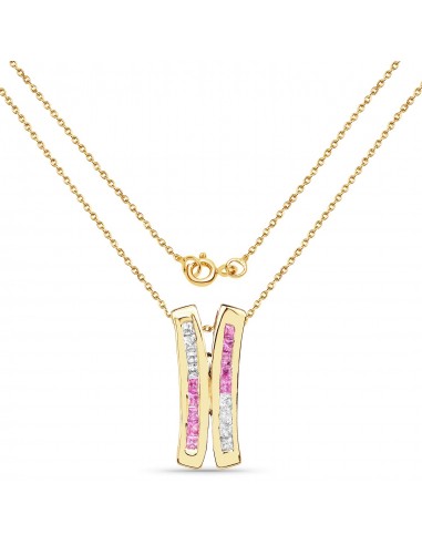 14K Yellow Gold Plated 1.08 Carat Genuine Pink Sapphire and White Sapphire .925 Sterling Silver Pendant Comment ça marche