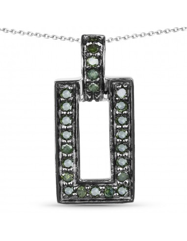 0.36 Carat Genuine Green Diamond .925 Sterling Silver Pendant l'achat 