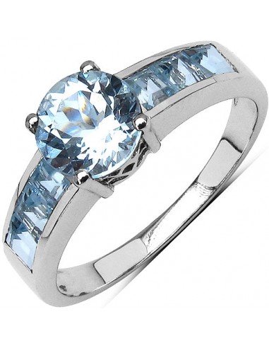 2.74 Carat Genuine Blue Topaz .925 Sterling Silver Ring Venez découvrir notre 