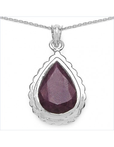 14.10 Carat Genuine Ruby .925 Sterling Silver Pendant offre 