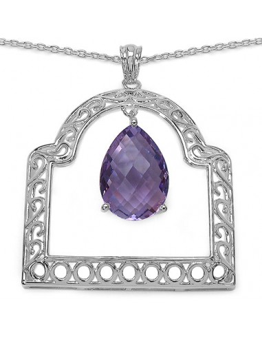 10.70 Carat Genuine Amethyst .925 Sterling Silver Pendant la livraison gratuite