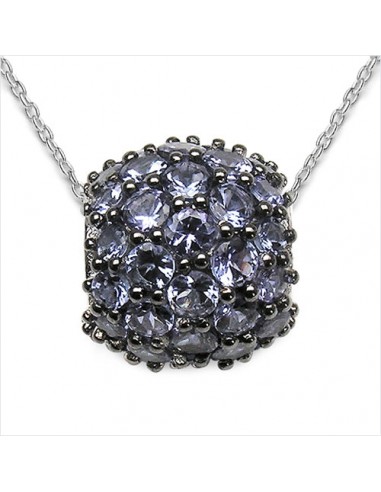 3.08 Carat Genuine Tanzanite .925 Sterling Silver Pendant de la marque