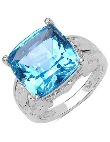 10.30 Carat Genuine Swiss Blue Topaz .925 Sterling Silver Ring à prix réduit toute l'année