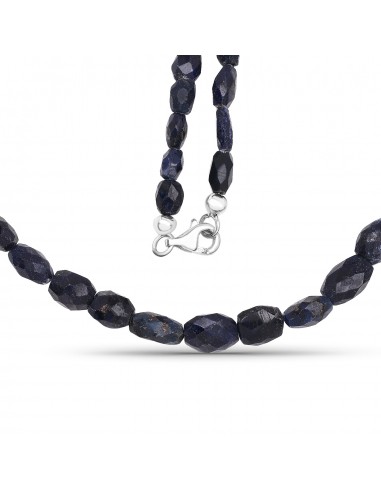 131.00 Carat Dyed Sapphire 18.25Inches Long Beaded Necklace français