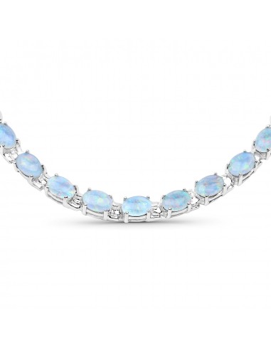 32.83 Carat Genuine Opal .925 Sterling Silver Necklace la colonne vertébrale