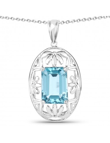 9.60 Carat Genuine Green Topaz .925 Sterling Silver Pendant paiement sécurisé