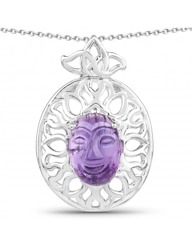 5.80 Carat Genuine Amethyst .925 Sterling Silver Pendant offre 