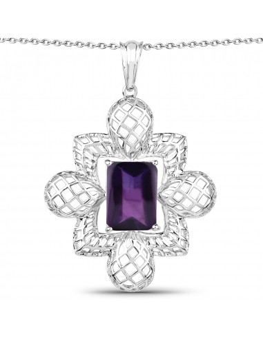 7.80 Carat Genuine Amethyst .925 Sterling Silver Pendant 50-70% off 