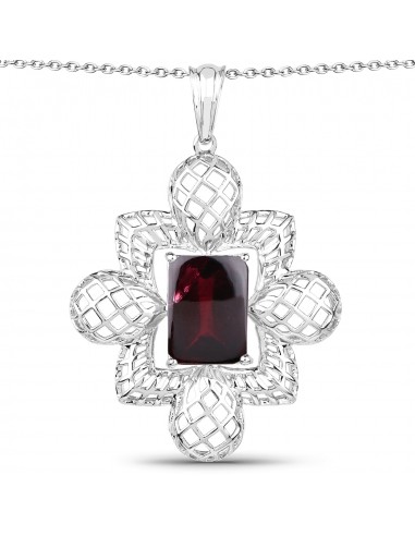 8.00 Carat Genuine Garnet .925 Sterling Silver Pendant de votre