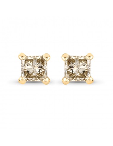 0.31 Carat Genuine Champagne Diamond 14K Yellow Gold Earrings (I1-I2) hantent personnes