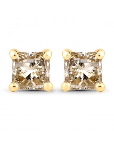 0.43 Carat Genuine Champagne Diamond 14K Yellow Gold Earrings (I1-I2) prix pour 