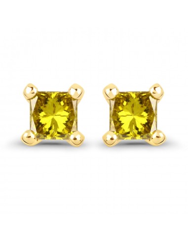 0.25 Carat Genuine Yellow Diamond 14K Yellow Gold Earrings (I1-I2) Venez découvrir notre 