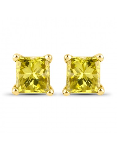 0.46 Carat Genuine Yellow Diamond 14K Yellow Gold Earrings (SI1-SI2) pas cheres