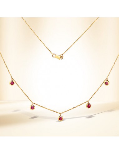 1.17 Carat Genuine Ruby 10K Yellow Gold Necklace de l' environnement