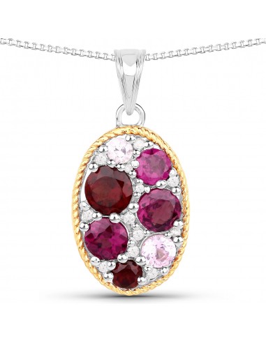 2.72 Carat Genuine Multi Stones .925 Sterling Silver Pendant la chaussure