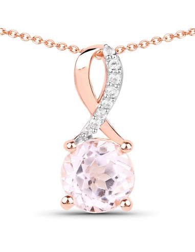 1.85 Carat Genuine Kunzite and White Topaz .925 Sterling Silver Pendant Dans la société mordern