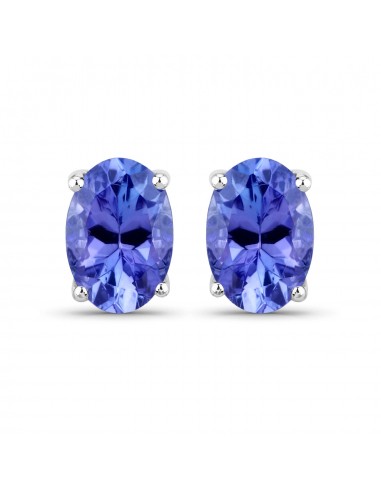 1.20 Carat Genuine Tanzanite 14K White Gold Earrings livraison gratuite