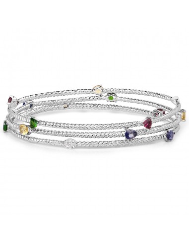 3.88 Carat Genuine Multi Stones .925 Sterling Silver Bracelet de la marque