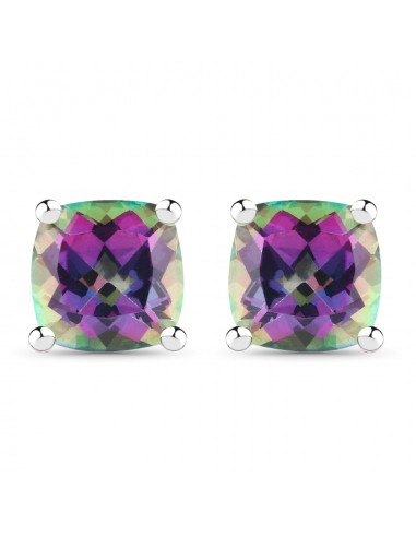 2.18 Carat Genuine Rainbow Quartz .925 Sterling Silver Earrings de la marque