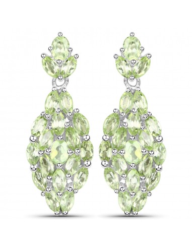 3.20 Carat Genuine Peridot .925 Sterling Silver Earrings chez Cornerstreet bien 