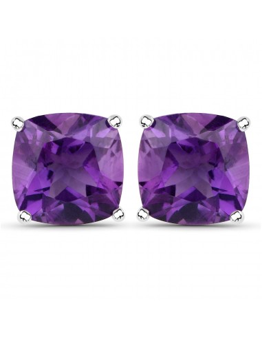 5.20 Carat Genuine Amethyst .925 Sterling Silver Earrings la colonne vertébrale