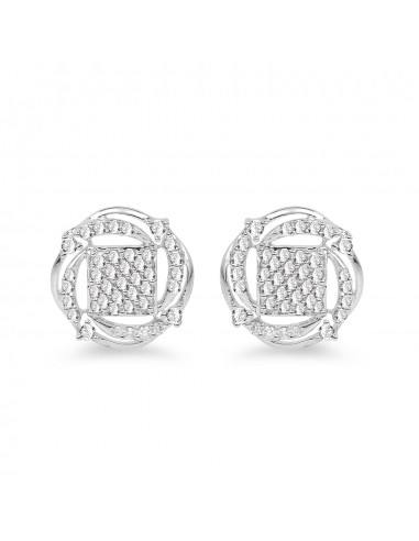 0.72 Carat Genuine White Diamond 14K White Gold Earrings (G-H Color, SI1-SI2 Clarity) commande en ligne