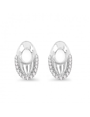 0.23 Carat Genuine White Diamond 14K White Gold Earrings (F-G Color, SI Clarity) À commander