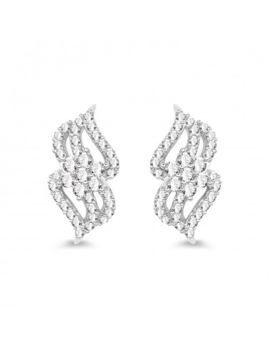 0.68 Carat Genuine White Diamond 14K White Gold Earrings (G-H Color, SI1-SI2 Clarity) commande en ligne