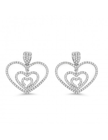 0.68 Carat Genuine White Diamond 14K White Gold Earrings (E-F Color, SI-I1 Clarity) pas cher 