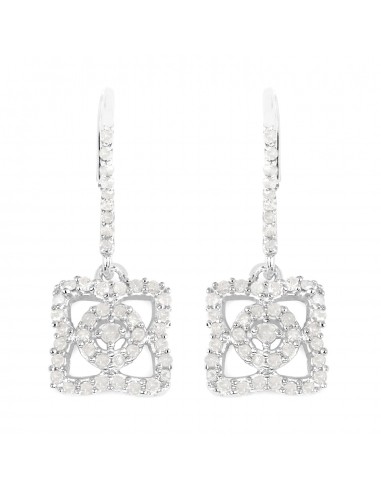 0.56 Carat Genuine White Diamond .925 Sterling Silver Earrings Profitez des Offres !