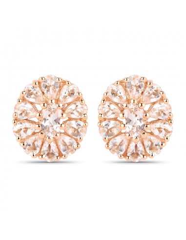 18K Rose Gold Plated 3.40 Carat Genuine Morganite .925 Sterling Silver Earrings 2 - 3 jours ouvrés.