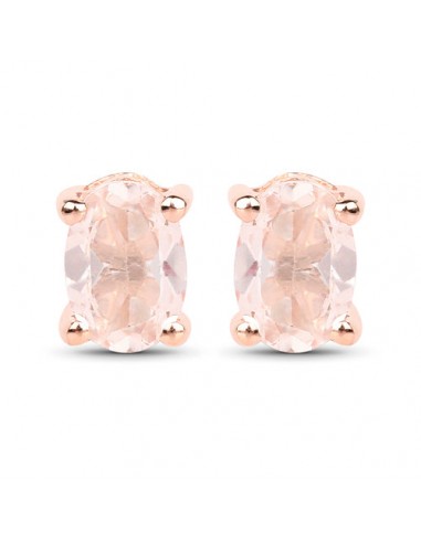 18K Rose Gold Plated 0.80 Carat Genuine Morganite .925 Sterling Silver Earrings Profitez des Offres !