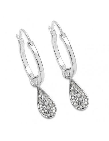 0.28 Carat Genuine White Diamond .925 Sterling Silver Earrings de France