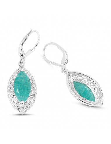 5.09 Carat Genuine Amazonite .925 Sterling Silver Earrings de la marque