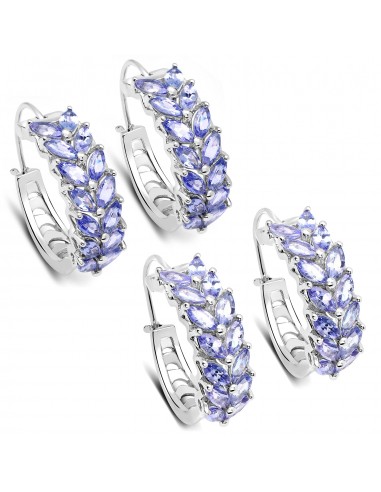 3.92 Carat Genuine Tanzanite .925 Sterling Silver Earrings prix