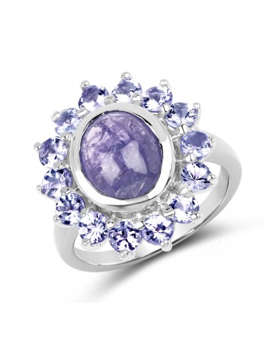 3.76 Carat Genuine Tanzanite .925 Sterling Silver Ring acheter