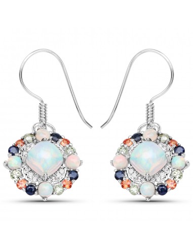 4.73 Carat Genuine Multi Stone .925 Sterling Silver Earrings l'évolution des habitudes 