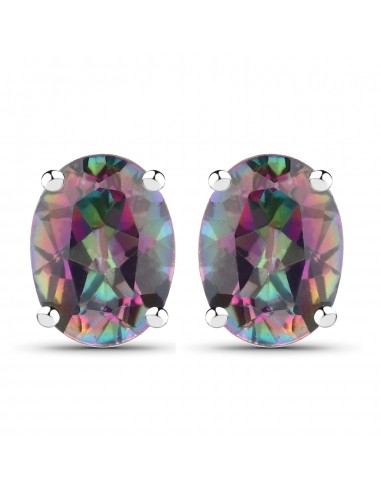 2.76 Carat Genuine Mystic Topaz .925 Sterling Silver Earrings vente chaude votre 