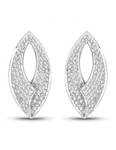 0.62 Carat Genuine White Diamond 14K White Gold Earrings (E-F Color, SI Clarity) d'Europe débarque