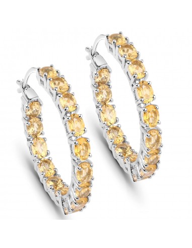 4.80 Carat Genuine Citrine .925 Sterling Silver Earrings Les magasins à Paris