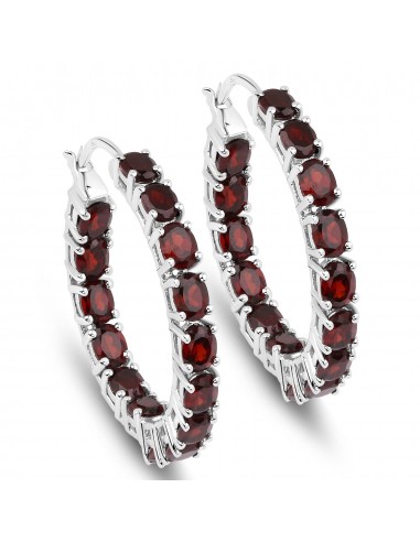 6.00 Carat Genuine Garnet .925 Sterling Silver Earrings pas cheres