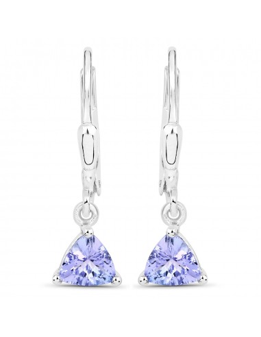 0.86 Carat Genuine Tanzanite .925 Sterling Silver Earrings Amélioration de cerveau avec