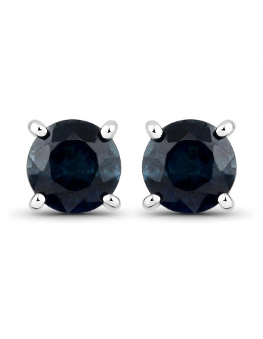 1.30 Carat Genuine Blue Sapphire 14K White Gold Earrings vous aussi creer 