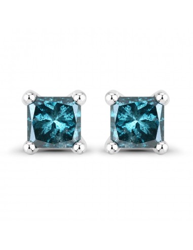 0.25 Carat Genuine Blue Diamond 14K White Gold Earrings (I1-I2) les muscles