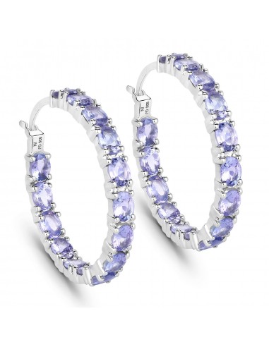 5.10 Carat Genuine Tanzanite .925 Sterling Silver Earrings solde