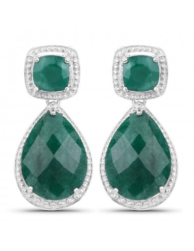 26.00 Carat Dyed Emerald .925 Sterling Silver Earrings shop