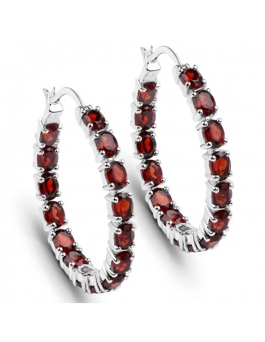 6.00 Carat Genuine Garnet .925 Sterling Silver Earrings suggérées chez