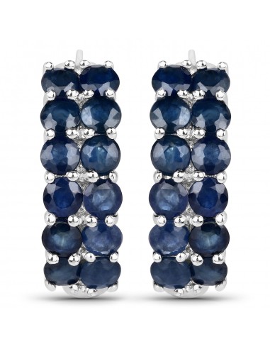 2.88 Carat Genuine Blue Sapphire .925 Sterling Silver Earrings d'Europe débarque