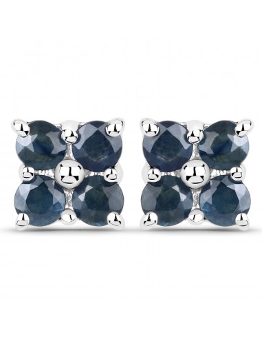 0.96 Carat Genuine Blue Sapphire .925 Sterling Silver Earrings votre restaurant rapide dans 